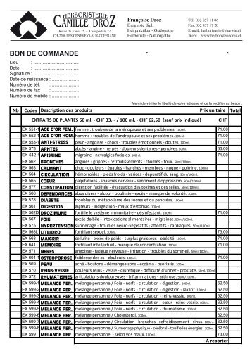 CHF 33. - Herboristerie Camille Droz