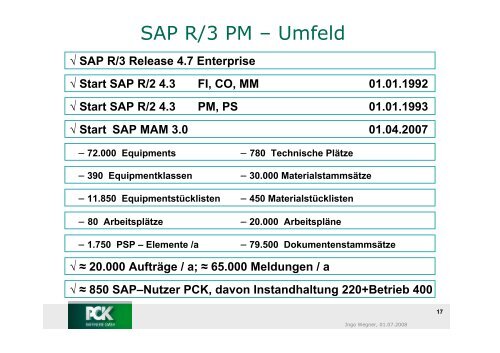 Stillstandsplanung und - SAP Arbeitskreis Nord