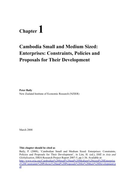 Chapter 1 CAMBODIAN SMALL AND MEDIUM SIZED ... - ERIA