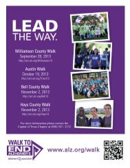 2013 Walk poster - Alzheimer's Association