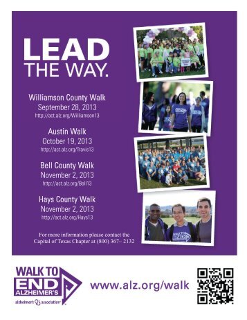 2013 Walk poster - Alzheimer's Association