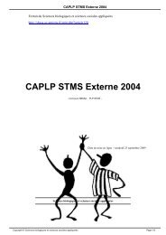 CAPLP STMS Externe 2004 - Sciences biologiques et sciences ...