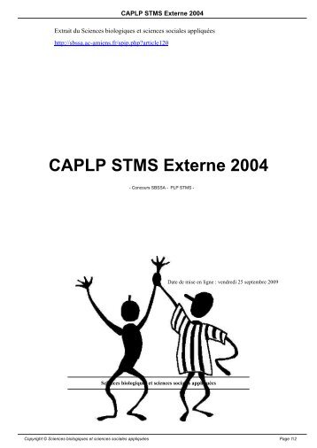 CAPLP STMS Externe 2004 - Sciences biologiques et sciences ...