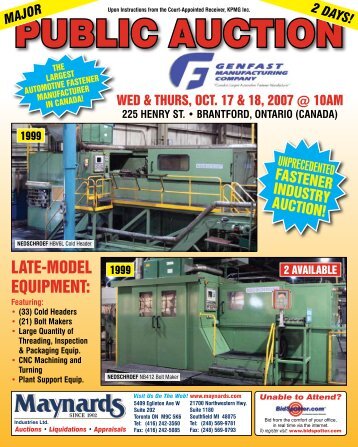 PUBLIC AUCTION - Maynards Industries