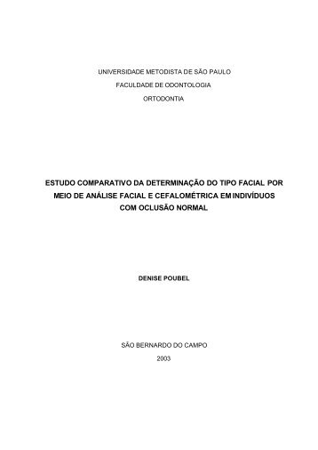 estudo comparativo da determinação do tipo facial por meio de ...