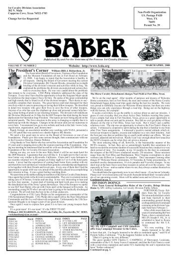 Mar Apr '08 Saber.indd - First Cavalry Division Association
