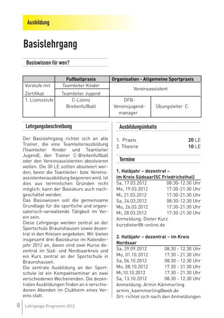 C-Lizenz Leistungsfußball - Saarländischer Fußballverband e.V.