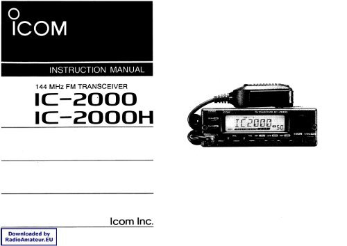 ICOM - IC-2000 User manual