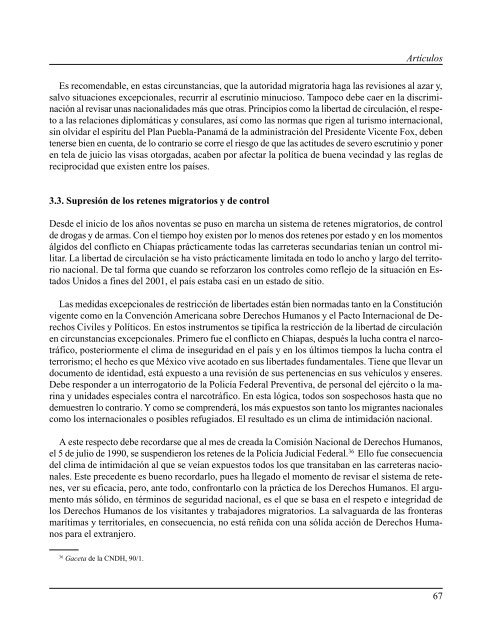 Gaceta NÂ° 151 - ComisiÃ³n Nacional de los Derechos Humanos