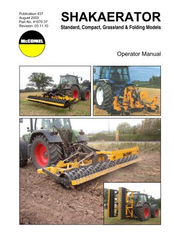 SHAKAERATOR - Operator Manual - McConnel