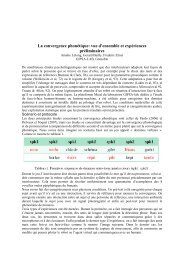 La convergence phonétique: vue d'ensemble et expériences ...