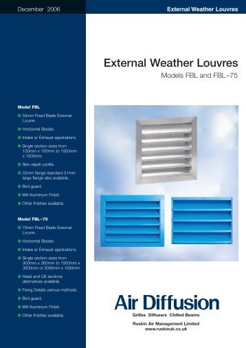 External Weather Louvres - Air Diffusion