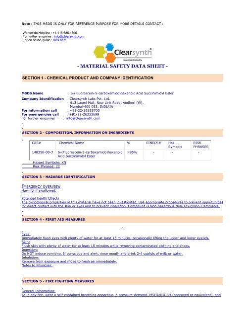 MSDS for : Trabectedin - clearsynth