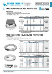 Tarifa de Precios - Tubería y Accesorios - Salvador Escoda SA