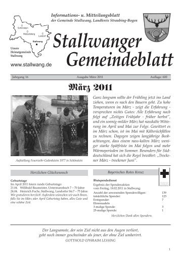 Informations- u. Mitteilungsblatt - Stallwang