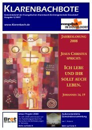 Klarenbachbote 4.07 - Evangelische Klarenbach-Kirchengemeinde