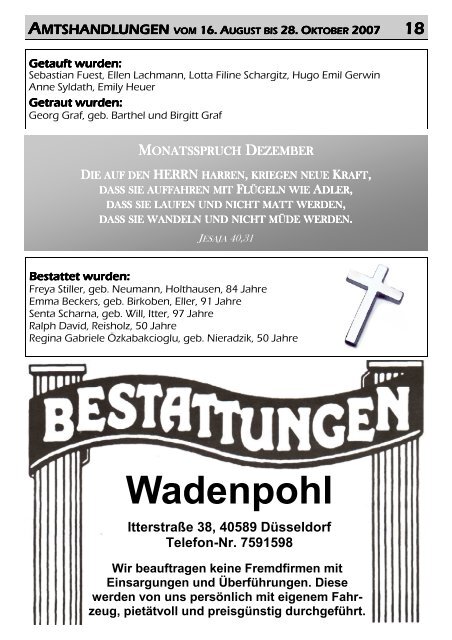 Klarenbachbote 4.07 - Evangelische Klarenbach-Kirchengemeinde