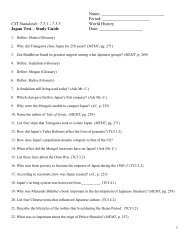 Japan Test - Study Guide - TheMattHatters