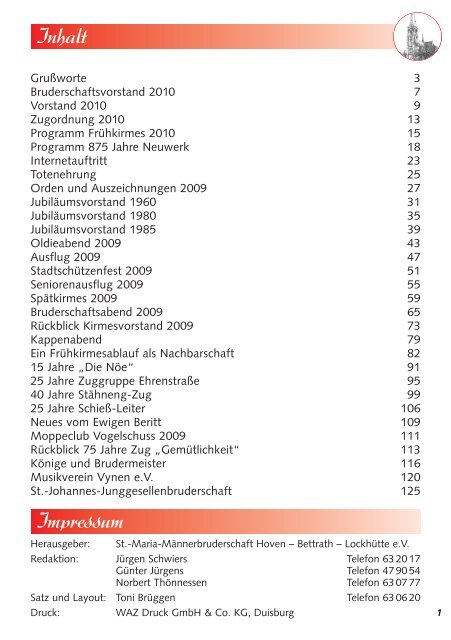 Festheft 2010 Frühkirmes - St. Maria Männerbruderschaft Hoven ...