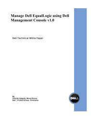 Manage Dell EqualLogic using Dell Management ... - Dell Community