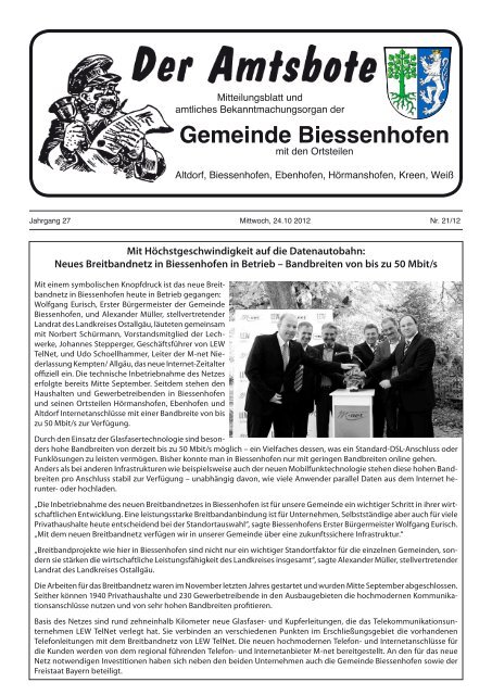 Gemeinde Biessenhofen - Verwaltungsgemeinschaft Biessenhofen