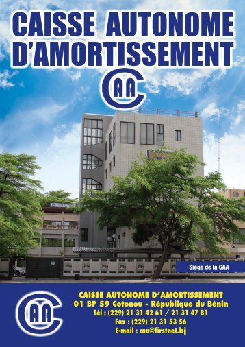 Caisse autonome d'amortissement 01 BP 59 Cotonou - rÃ©publique ...