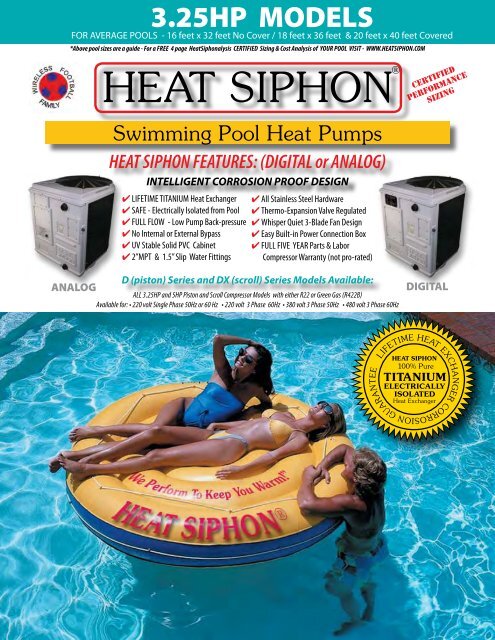Heat Siphon Swimming Pool Heat Pumps - 3.25HP ... - Olympic Pools