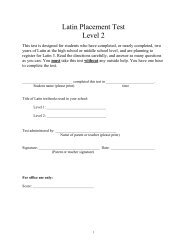 Latin Placement Test Level 2