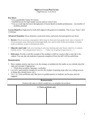 High/Low Lesson Plan Template