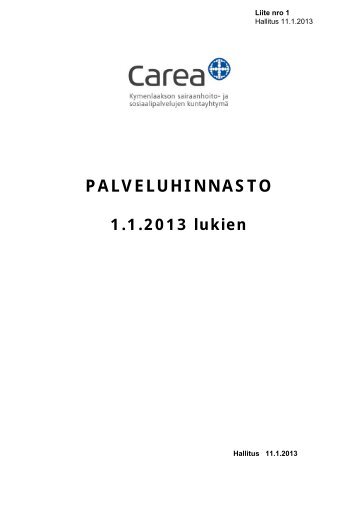 liitteenÃ¤ nro 1 - Carea