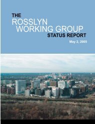 Rosslyn Working Group Status Report - Arlington Sites