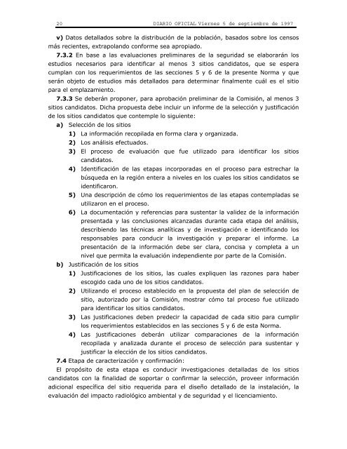 NORMA Oficial Mexicana NOM-022/1-NUCL-1996, Requerimientos ...