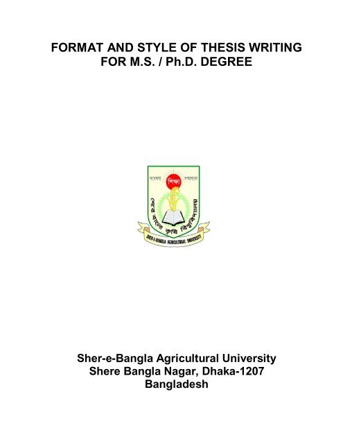 ms thesis of bangladesh agricultural university
