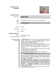 Curriculum vitae Europass PELIN FLORIN - UNEFS Bucuresti