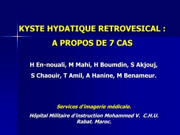 KYSTE HYDATIQUE RETROVESICAL : A PROPOS DE 7 CAS