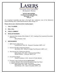NOTICE AND AGENDA Investment Committee Meeting November ...
