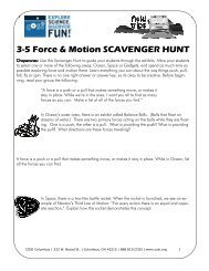 3-5 Force & Motion SCAVENGER HUNT - COSI