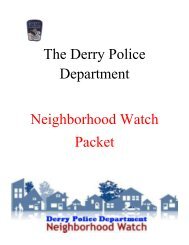 The Derry Police Department Neighborhood Watch Packet