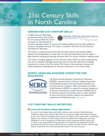 21st Century Skills in North Carolina - Public Schools of North ...