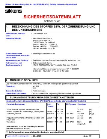 SICHERHEITSDATENBLATT - Sikkens Shop