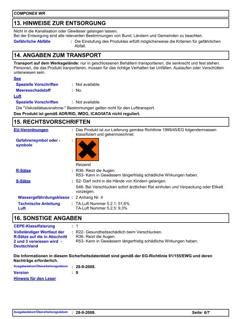 SICHERHEITSDATENBLATT - Sikkens Shop