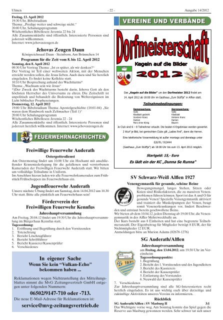 Ausgabe 14/2012 - Verbandsgemeinde Ulmen