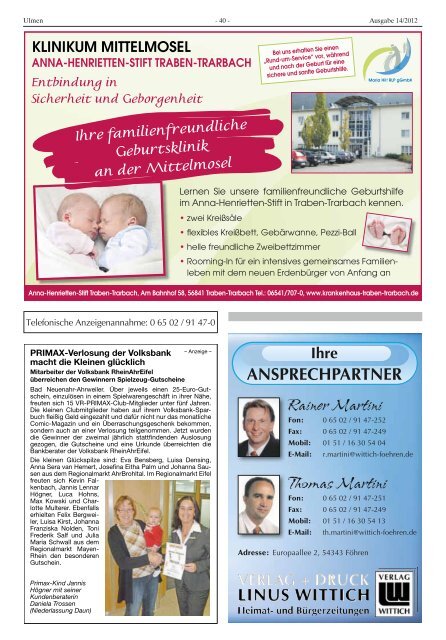 Ausgabe 14/2012 - Verbandsgemeinde Ulmen
