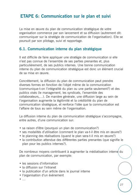 Elaborer un plan de communication stratÃ©gique pour une ... - Fedweb