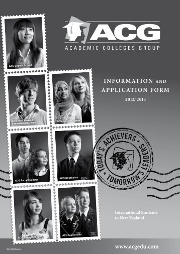 InformatIon and applIcatIon form - The Academic Colleges Group