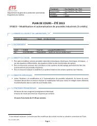 PLAN DE COURS – ÉTÉ 2013 - Cours par sigle