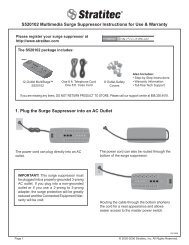 S520102 Multimedia Surge Suppressor Instructions for ... - Stratitec