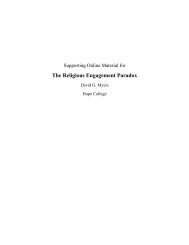 The Religious Engagement Paradox - Myers, David