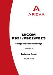 MiCOM P921/P922/P923 - Schneider - error