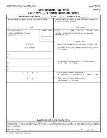 DME INFORMATION FORM CMS-10125 ... - Phc-online.com